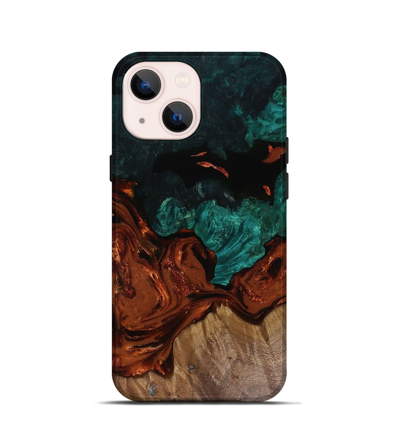 iPhone 13 mini Wood Live Edge Phone Case - Fabiola (Red, 818523)