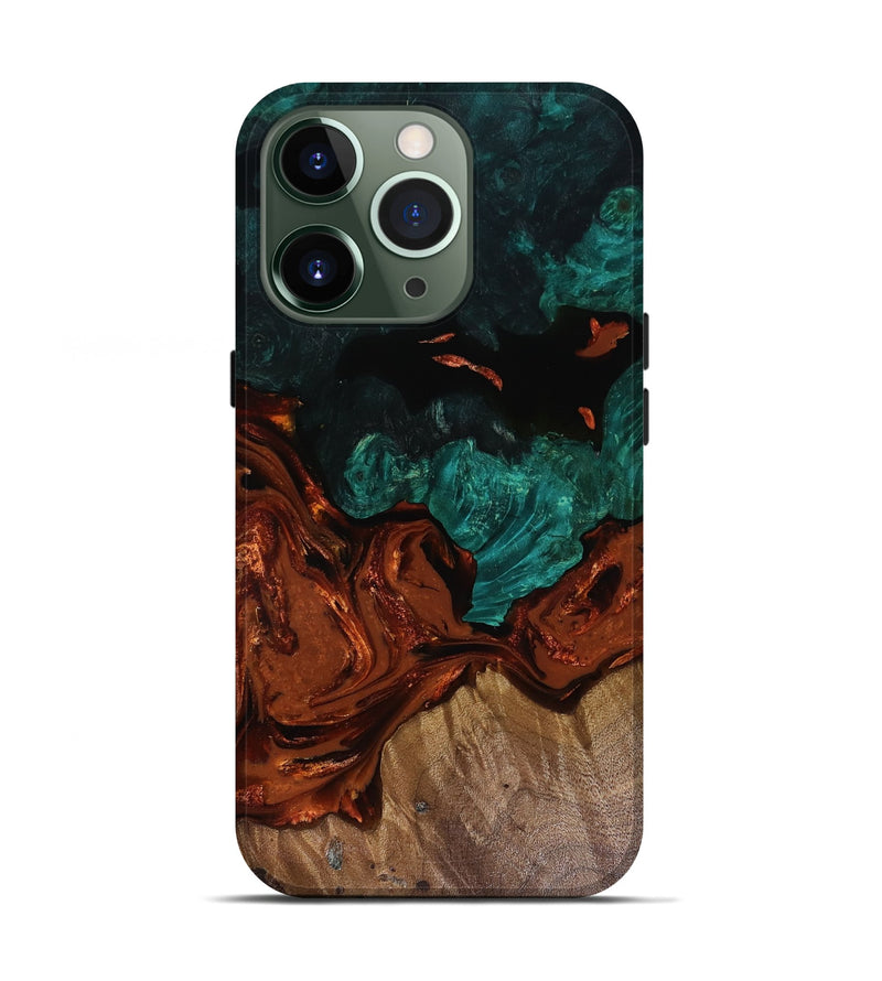 iPhone 13 Pro Wood Live Edge Phone Case - Fabiola (Red, 818523)