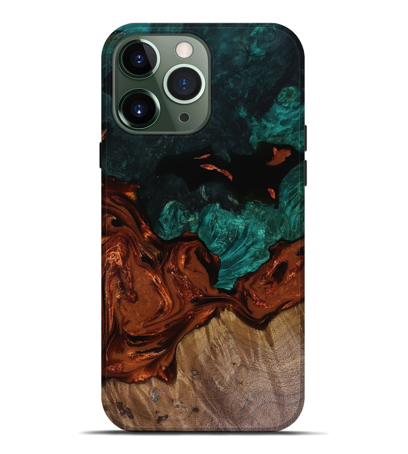 iPhone 13 Pro Max Wood Live Edge Phone Case - Fabiola (Red, 818523)