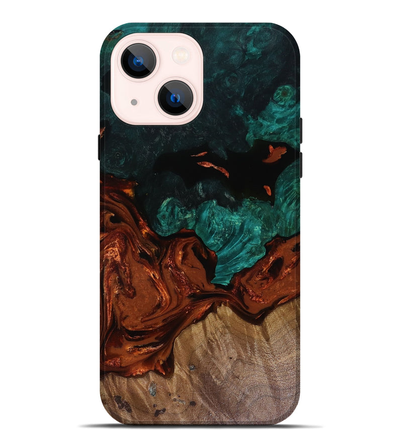 iPhone 14 Plus Wood Live Edge Phone Case - Fabiola (Red, 818523)