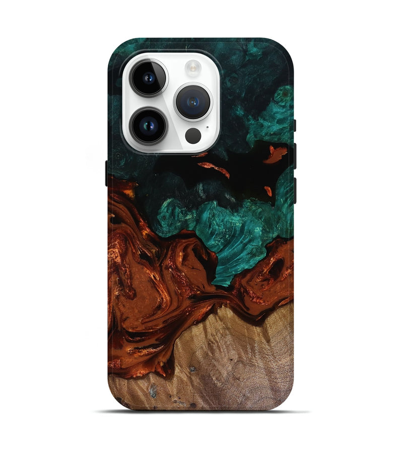 iPhone 15 Pro Wood Live Edge Phone Case - Fabiola (Red, 818523)