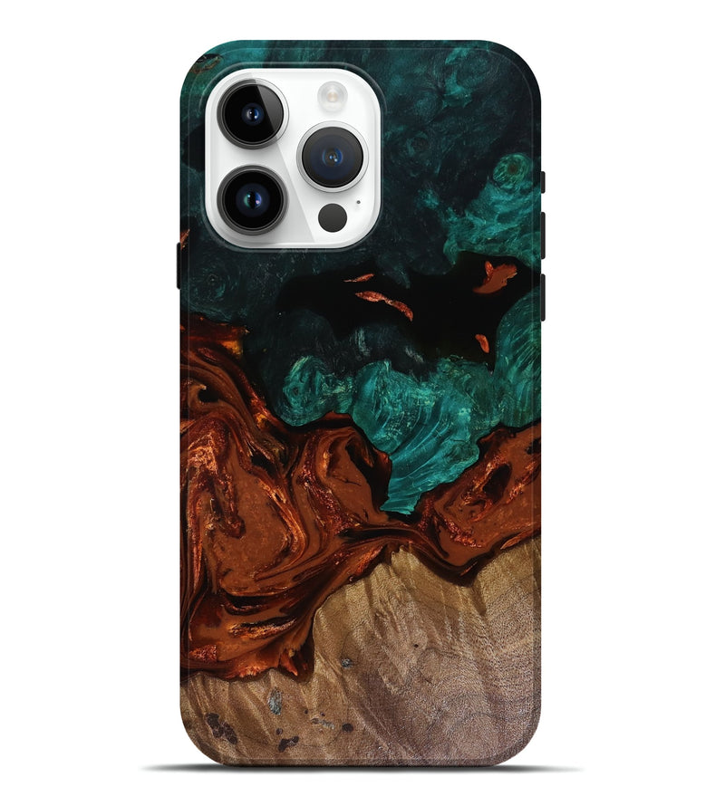 iPhone 15 Pro Max Wood Live Edge Phone Case - Fabiola (Red, 818523)