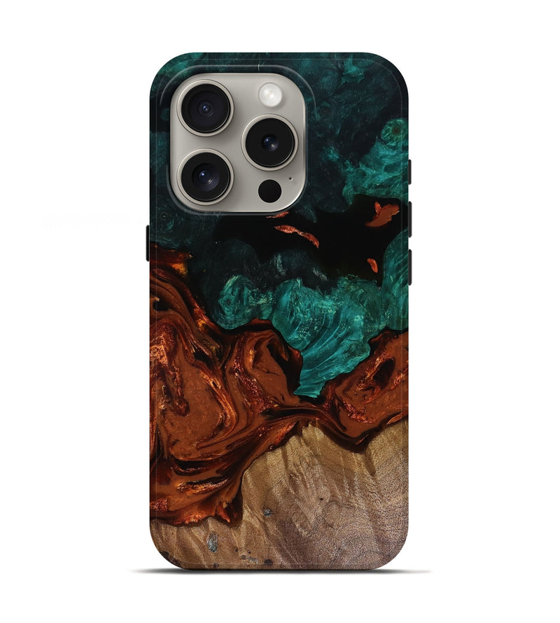 iPhone 16 Pro Wood Live Edge Phone Case - Fabiola (Red, 818523)