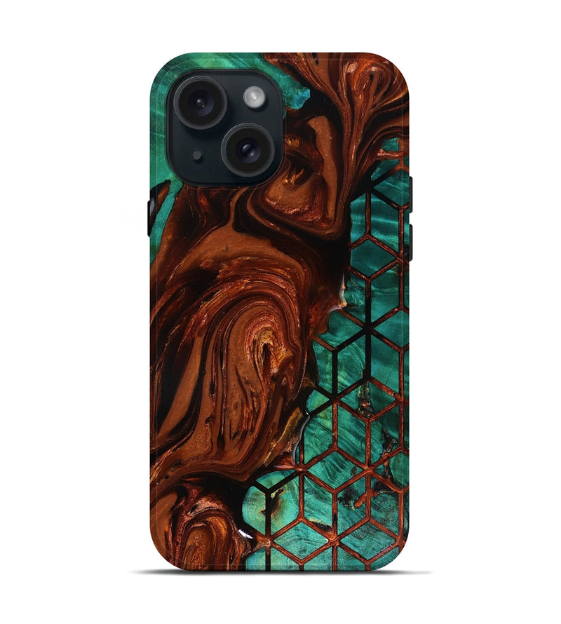 iPhone 15 Wood Live Edge Phone Case - Omarion (Pattern, 818524)