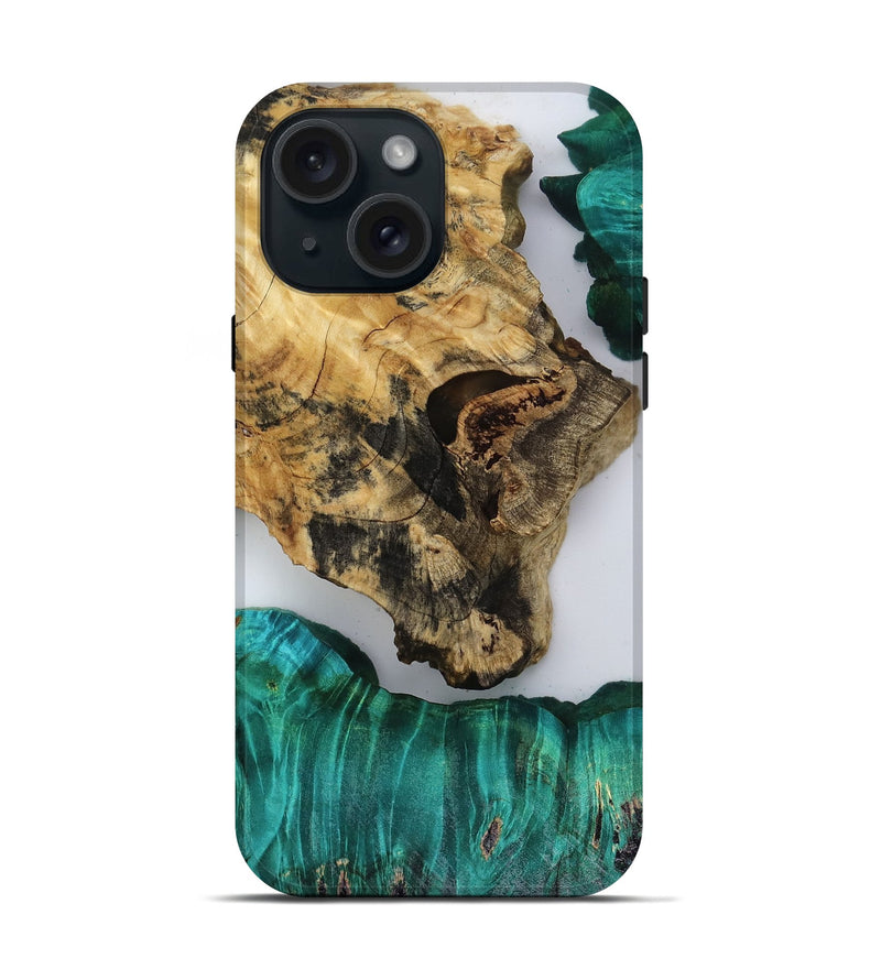 iPhone 15 Wood Live Edge Phone Case - Jules (Clear, 818526)