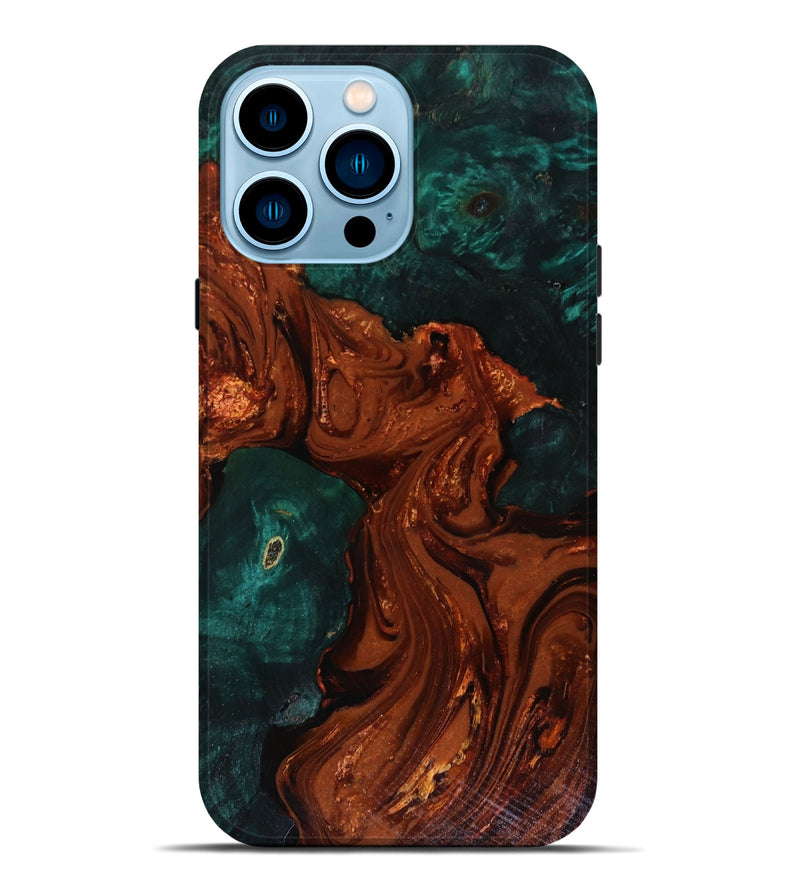 iPhone 14 Pro Max Wood Live Edge Phone Case - Maximo (Red, 818528)
