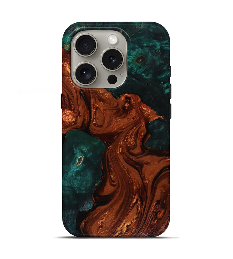 iPhone 16 Pro Wood Live Edge Phone Case - Maximo (Red, 818528)