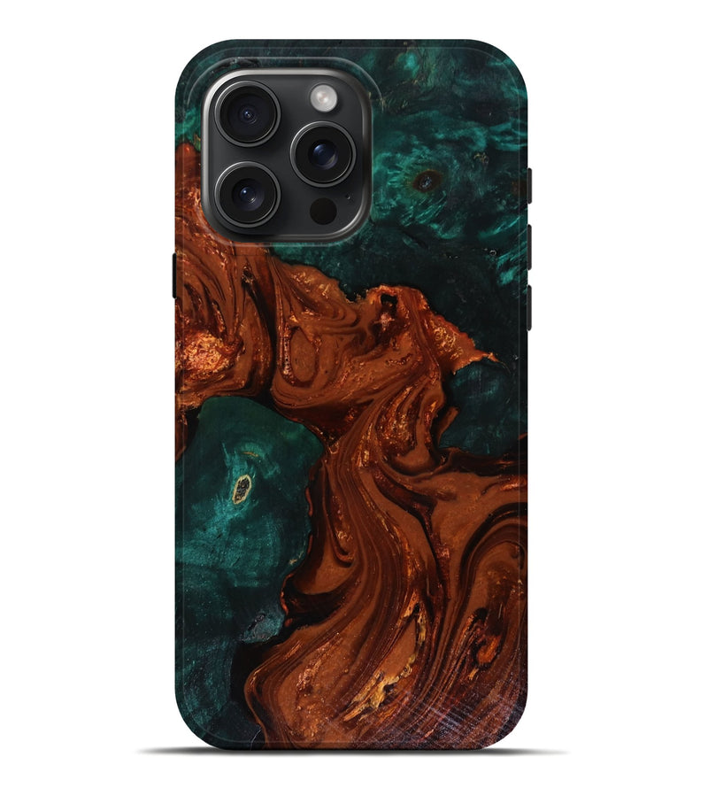 iPhone 16 Pro Max Wood Live Edge Phone Case - Maximo (Red, 818528)