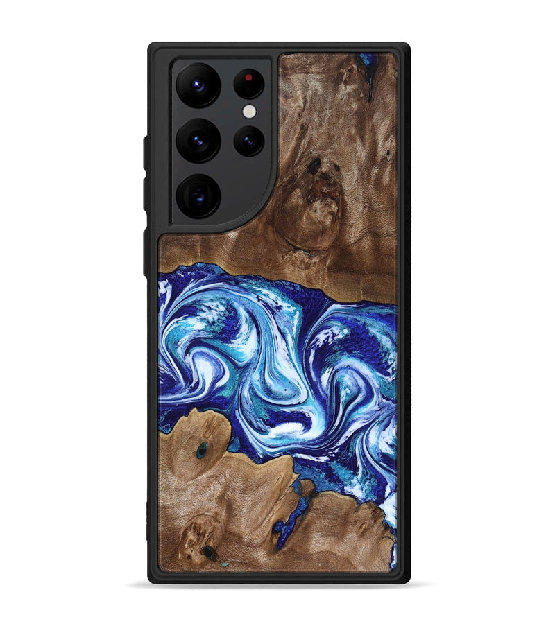Galaxy S22 Ultra Wood Phone Case - Liddie (Blue, 818531)
