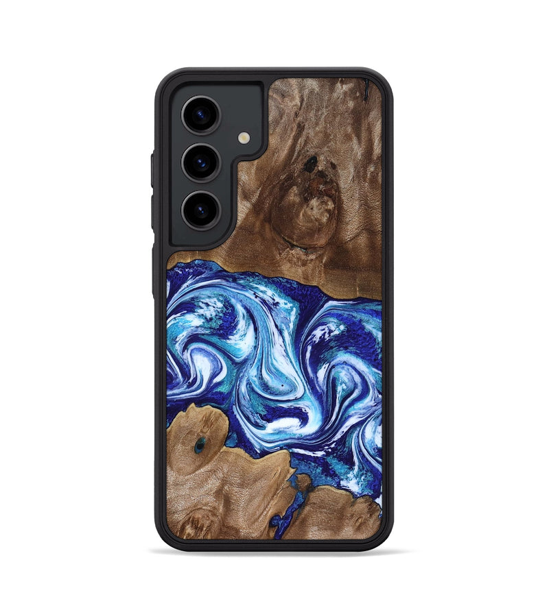 Galaxy S24 Wood Phone Case - Liddie (Blue, 818531)