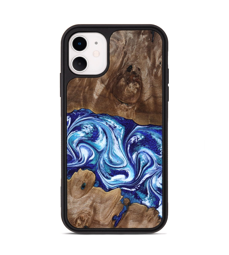 iPhone 11 Wood Phone Case - Liddie (Blue, 818531)