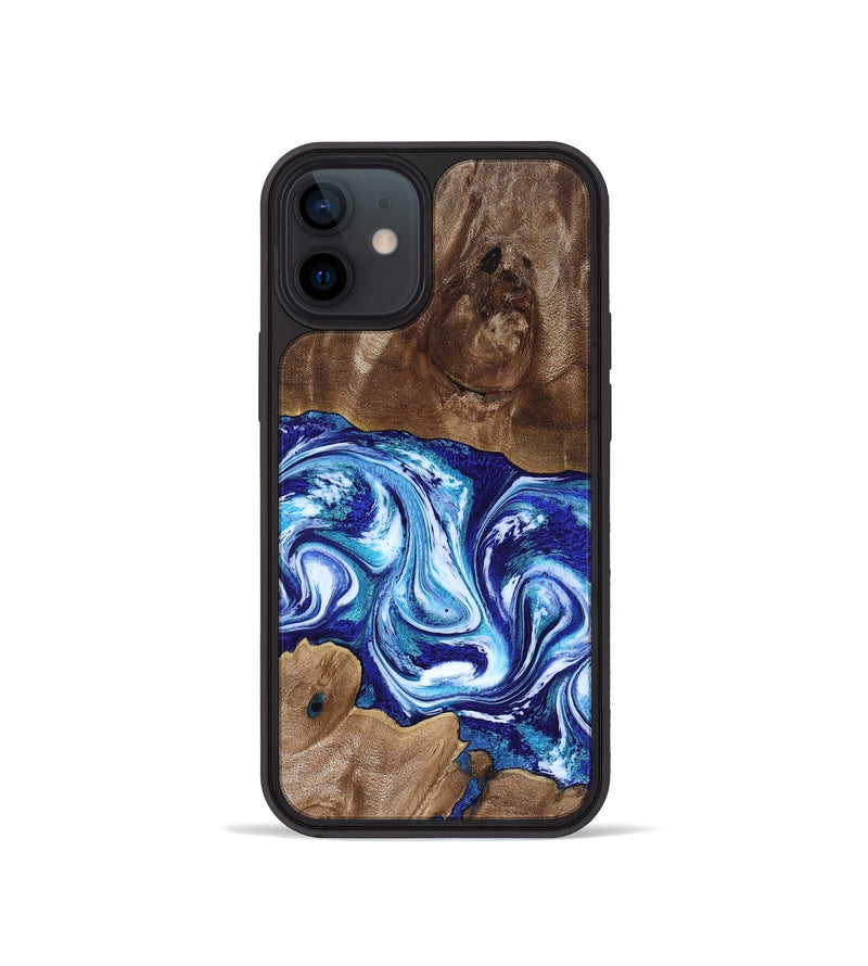 iPhone 12 mini Wood Phone Case - Liddie (Blue, 818531)