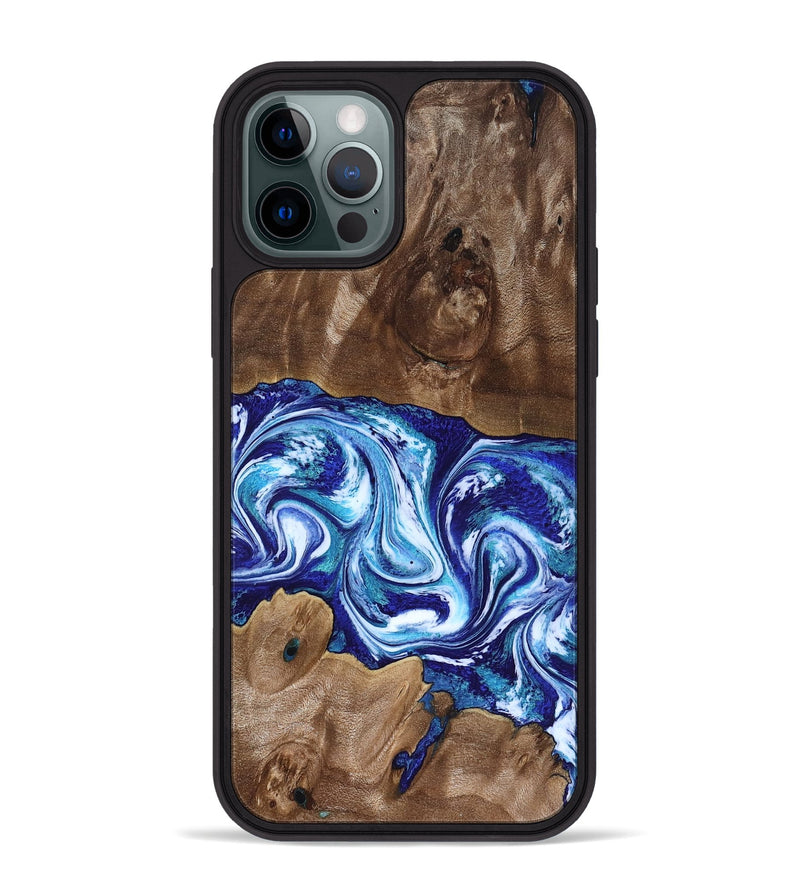 iPhone 12 Pro Max Wood Phone Case - Liddie (Blue, 818531)