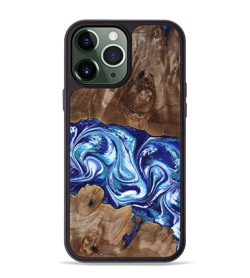 iPhone 13 Pro Max Wood Phone Case - Liddie (Blue, 818531)