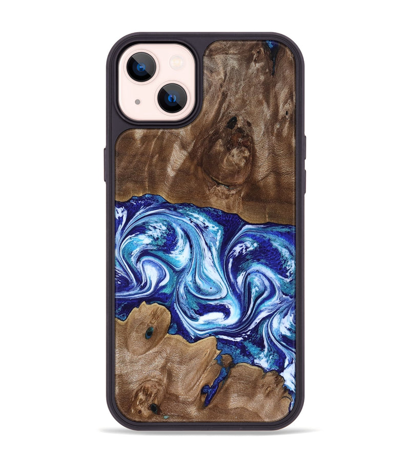 iPhone 14 Plus Wood Phone Case - Liddie (Blue, 818531)