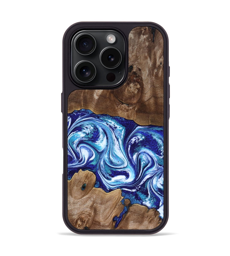 iPhone 16 Pro Wood Phone Case - Liddie (Blue, 818531)