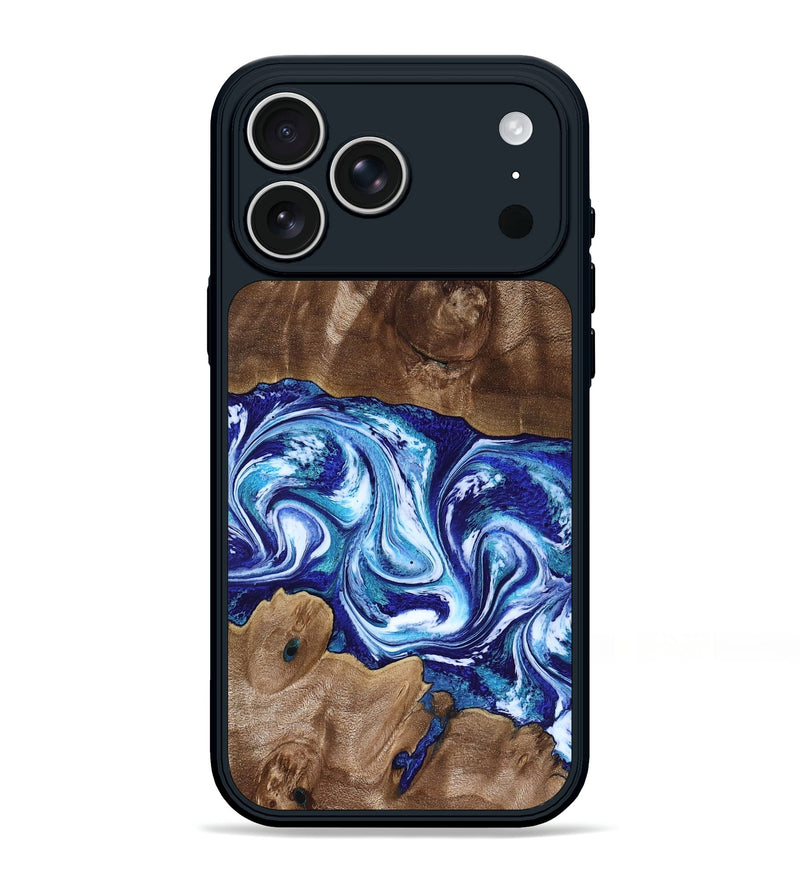 iPhone 17 Pro Max Wood Phone Case - Liddie (Blue, 818531)