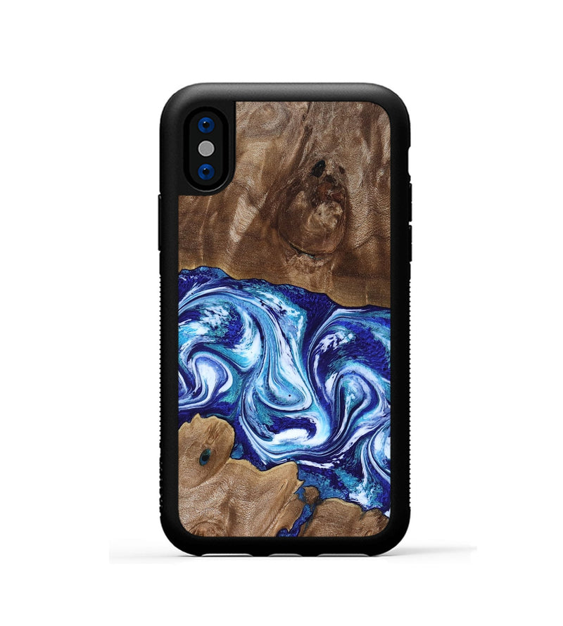 iPhone Xs Wood Phone Case - Liddie (Blue, 818531)