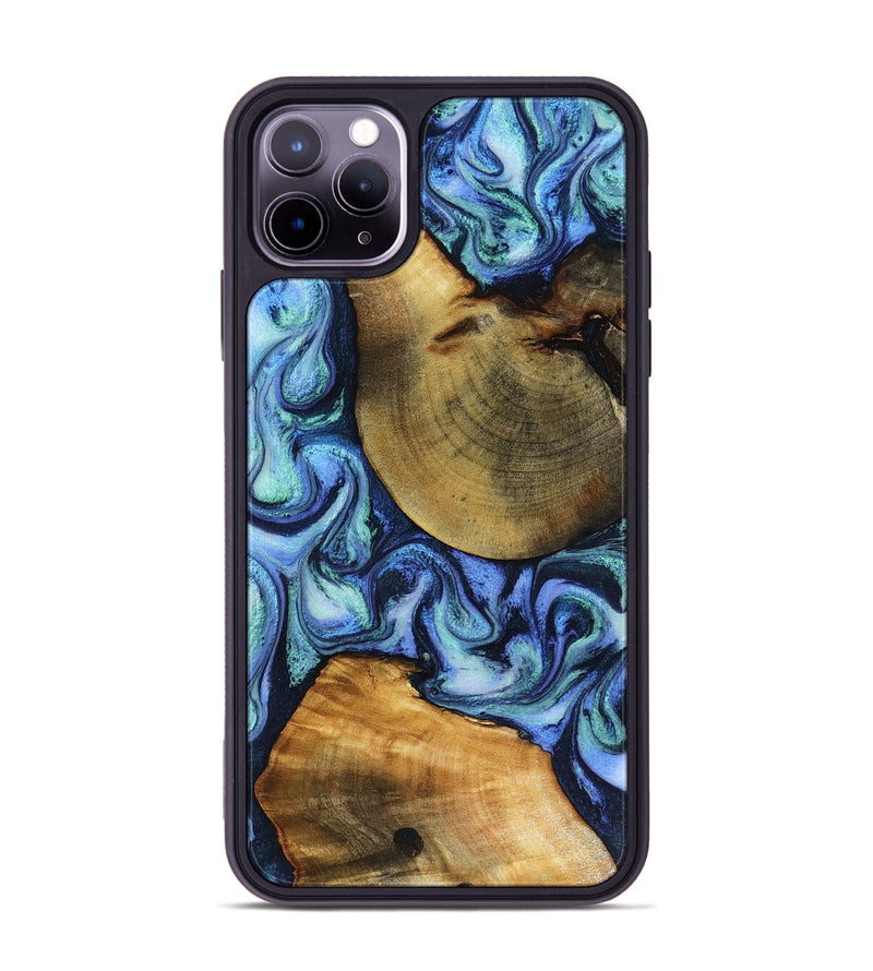 iPhone 11 Pro Max Wood Phone Case - Wyatt (Blue, 818532)