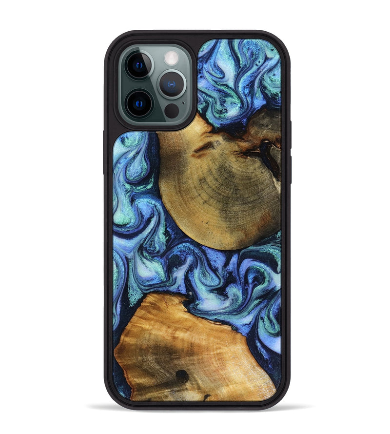 iPhone 12 Pro Max Wood Phone Case - Wyatt (Blue, 818532)