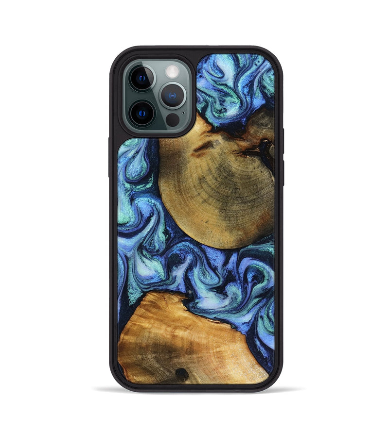 iPhone 12 Pro Wood Phone Case - Wyatt (Blue, 818532)