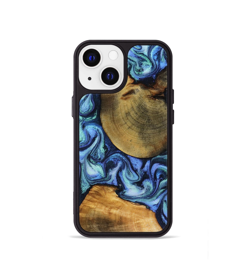 iPhone 13 mini Wood Phone Case - Wyatt (Blue, 818532)