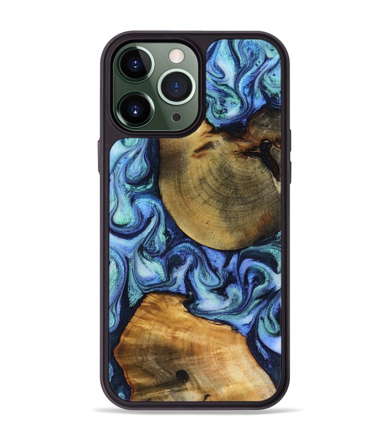 iPhone 13 Pro Max Wood Phone Case - Wyatt (Blue, 818532)