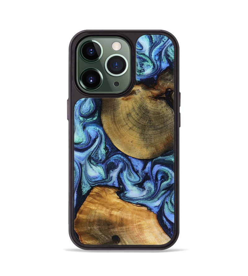 iPhone 13 Pro Wood Phone Case - Wyatt (Blue, 818532)