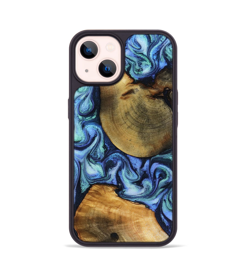 iPhone 14 Wood Phone Case - Wyatt (Blue, 818532)