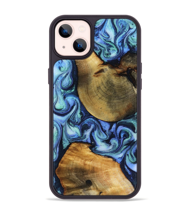 iPhone 14 Plus Wood Phone Case - Wyatt (Blue, 818532)