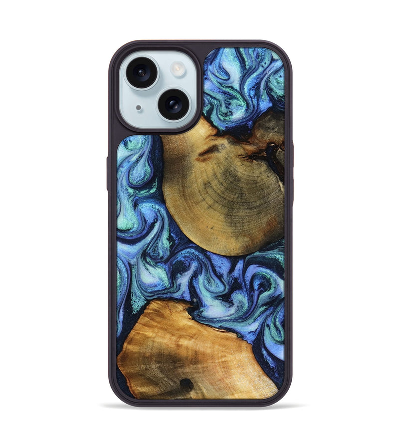 iPhone 15 Wood Phone Case - Wyatt (Blue, 818532)