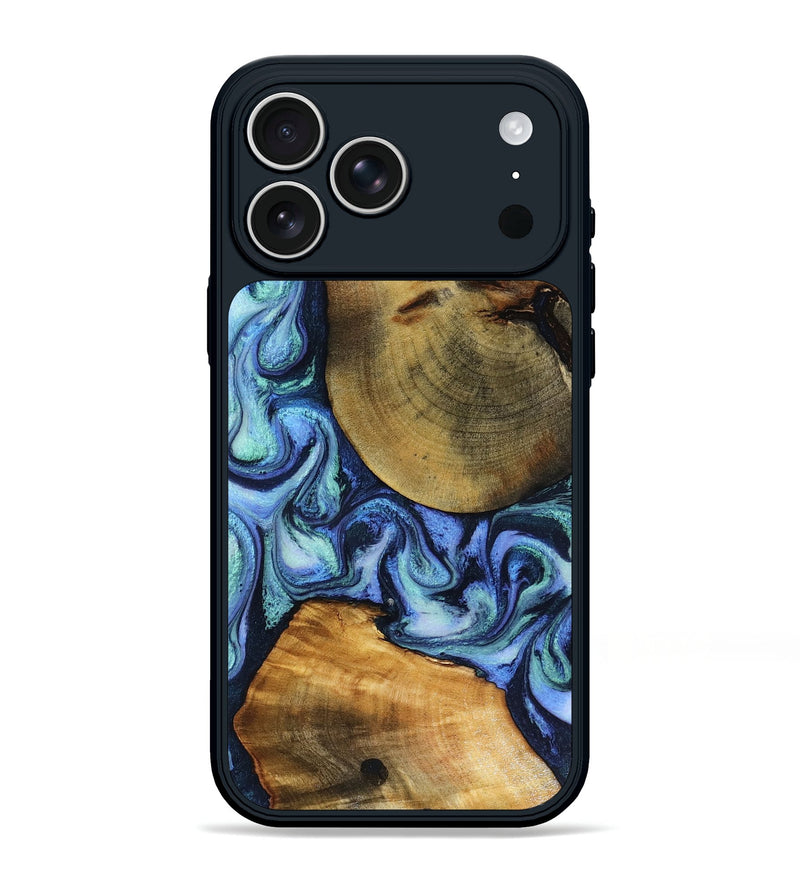 iPhone 17 Pro Max Wood Phone Case - Wyatt (Blue, 818532)