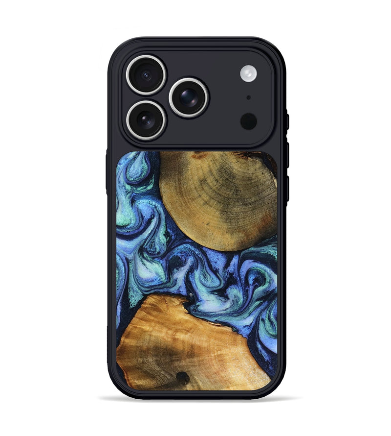 iPhone 17 Pro Wood Phone Case - Wyatt (Blue, 818532)