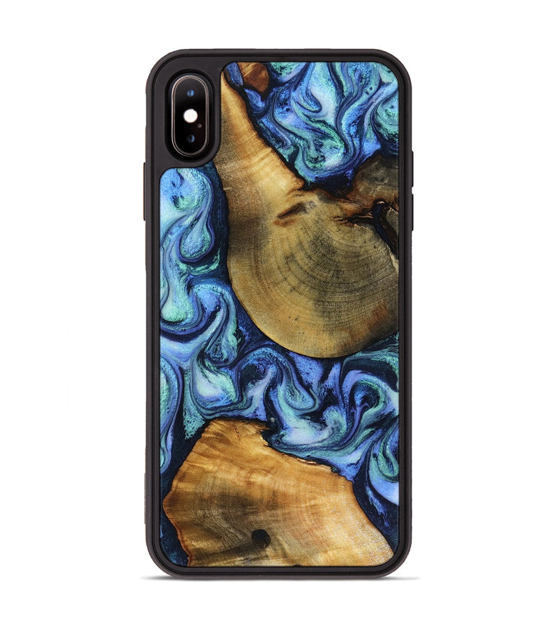 iPhone Xs Max Wood Phone Case - Wyatt (Blue, 818532)