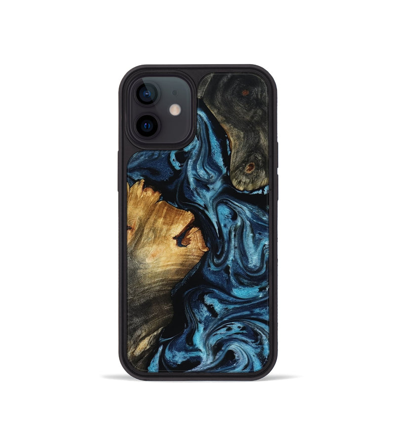 iPhone 12 mini Wood Phone Case - Ward (Blue, 818533)