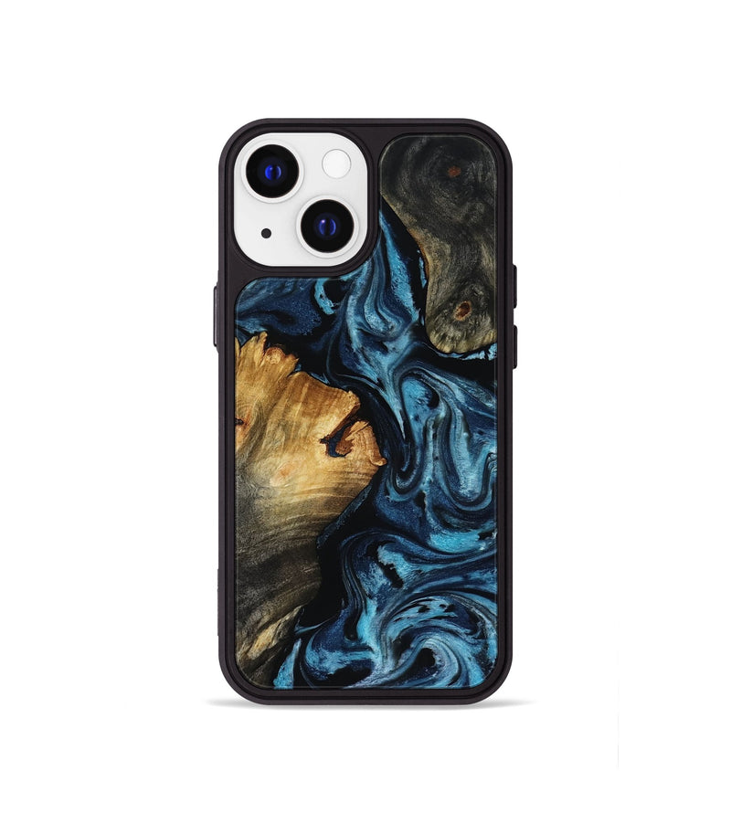 iPhone 13 mini Wood Phone Case - Ward (Blue, 818533)
