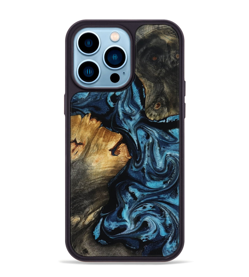 iPhone 14 Pro Max Wood Phone Case - Ward (Blue, 818533)
