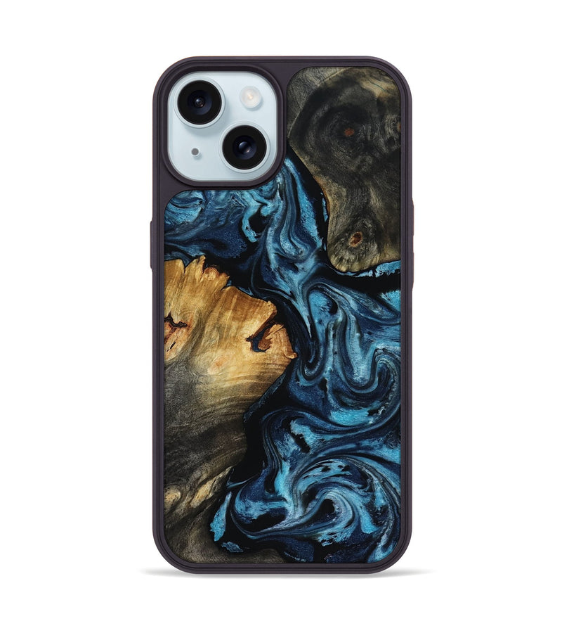 iPhone 15 Wood Phone Case - Ward (Blue, 818533)
