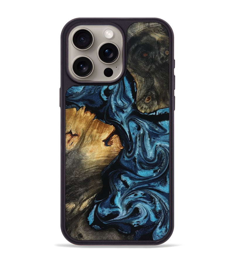 iPhone 15 Pro Max Wood Phone Case - Ward (Blue, 818533)