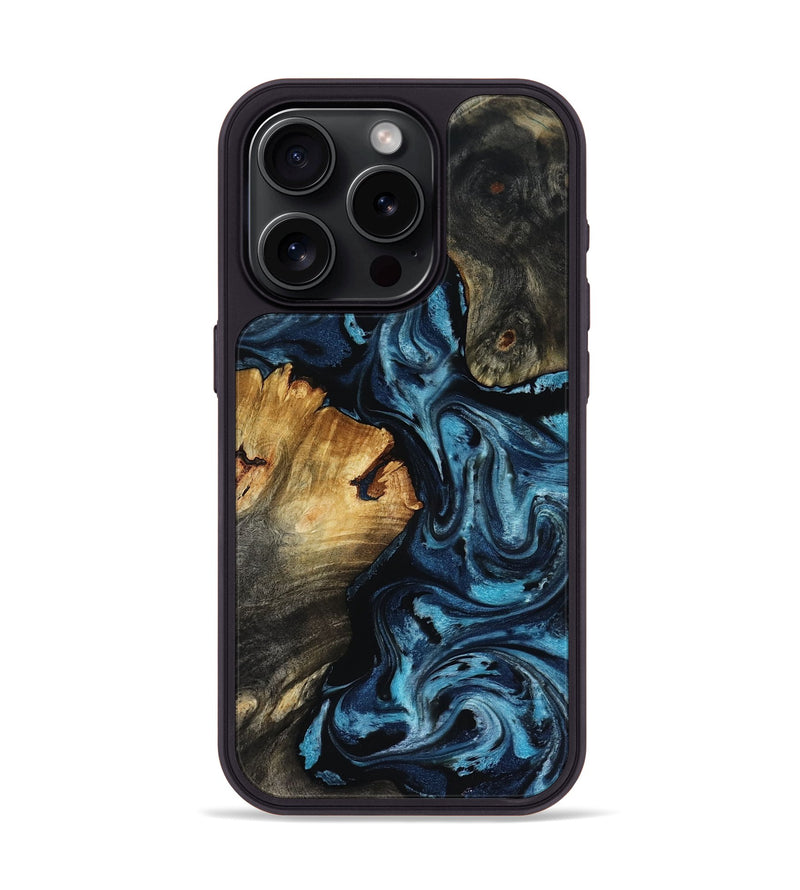 iPhone 15 Pro Wood Phone Case - Ward (Blue, 818533)