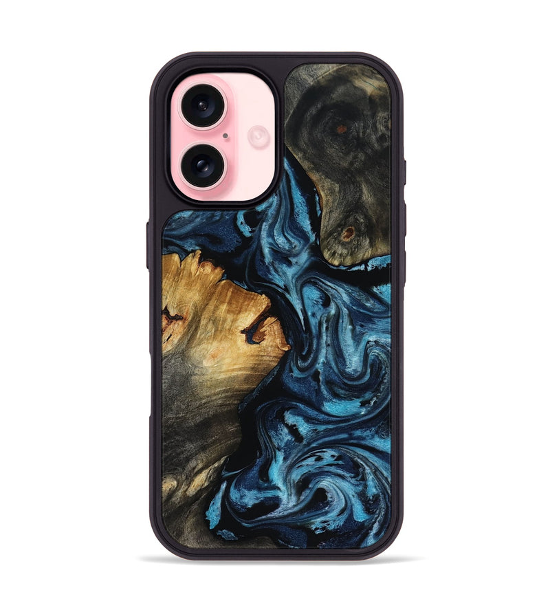 iPhone 16 Wood Phone Case - Ward (Blue, 818533)