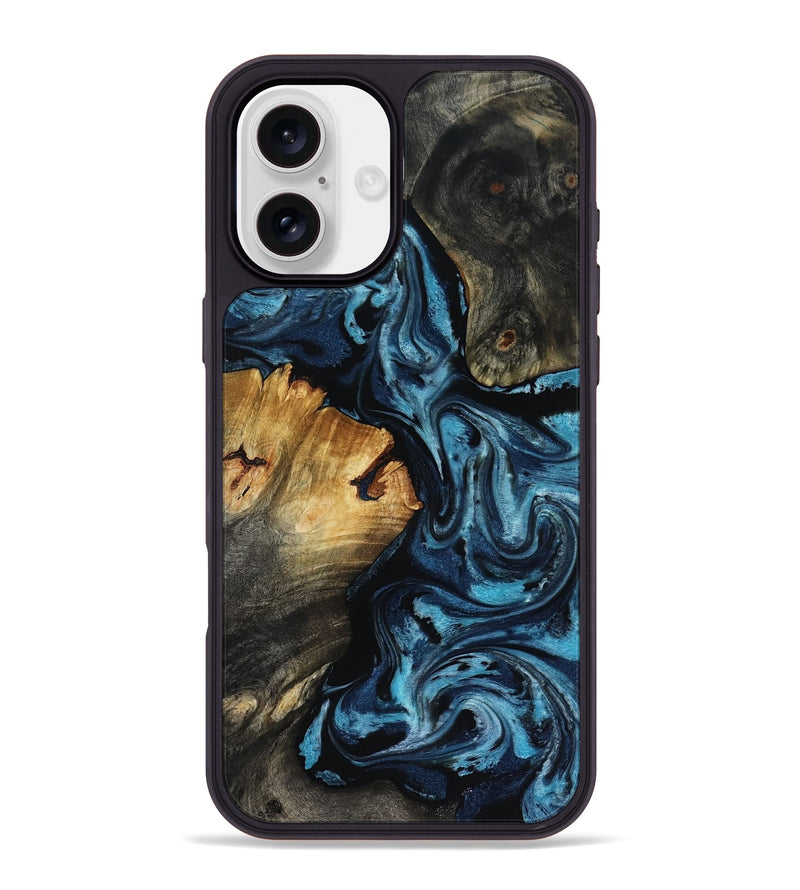 iPhone 16 Plus Wood Phone Case - Ward (Blue, 818533)