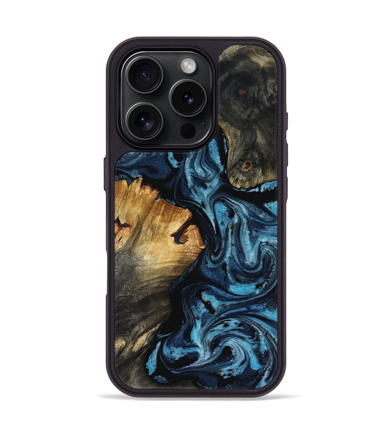 iPhone 16 Pro Wood Phone Case - Ward (Blue, 818533)