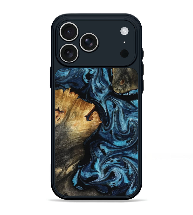 iPhone 17 Pro Max Wood Phone Case - Ward (Blue, 818533)