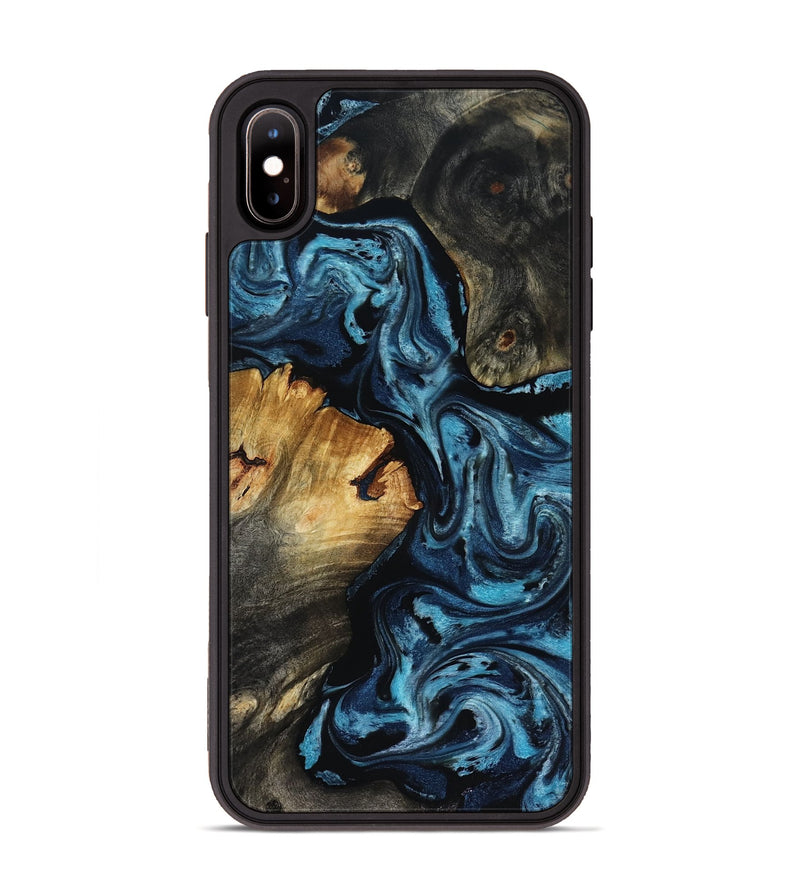 iPhone Xs Max Wood Phone Case - Ward (Blue, 818533)