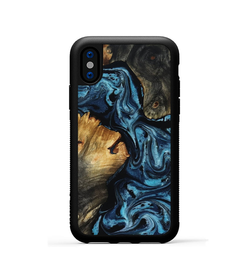 iPhone Xs Wood Phone Case - Ward (Blue, 818533)