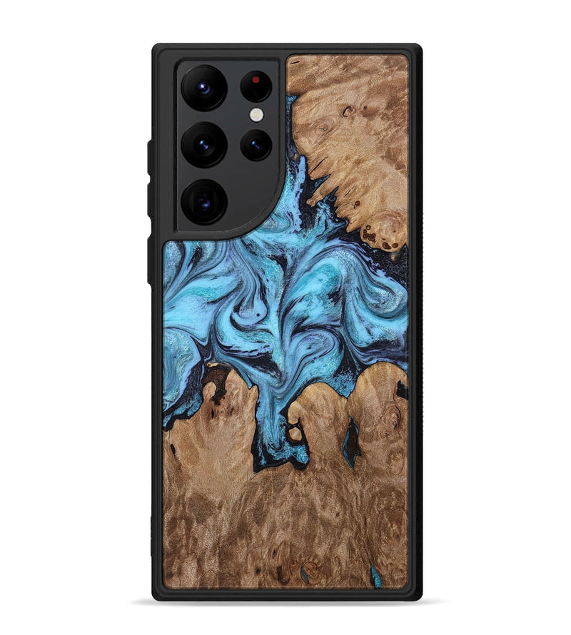 Galaxy S22 Ultra Wood Phone Case - Henrik (Blue, 818534)