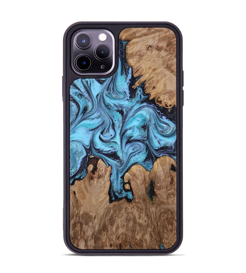 iPhone 11 Pro Max Wood Phone Case - Henrik (Blue, 818534)