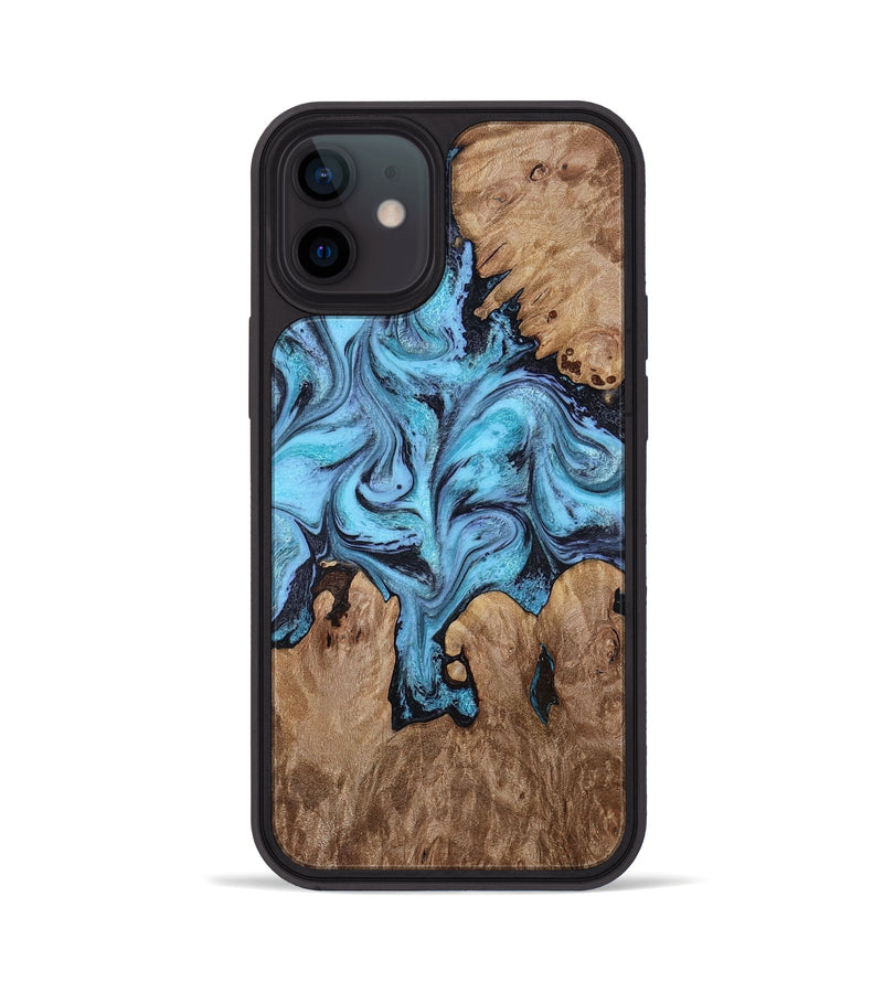 iPhone 12 Wood Phone Case - Henrik (Blue, 818534)