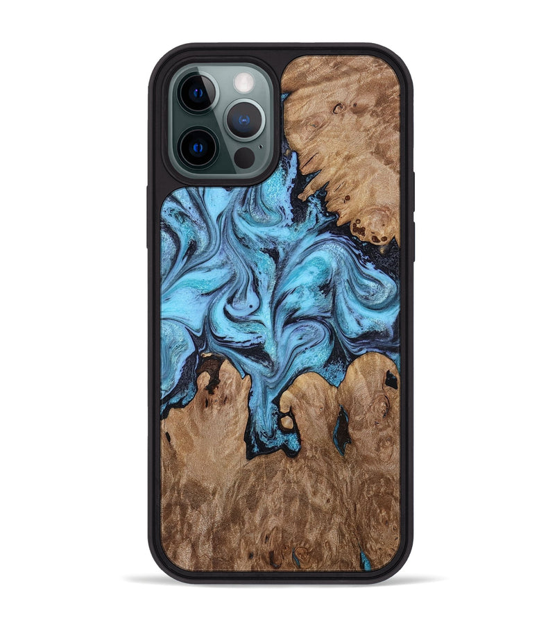 iPhone 12 Pro Max Wood Phone Case - Henrik (Blue, 818534)